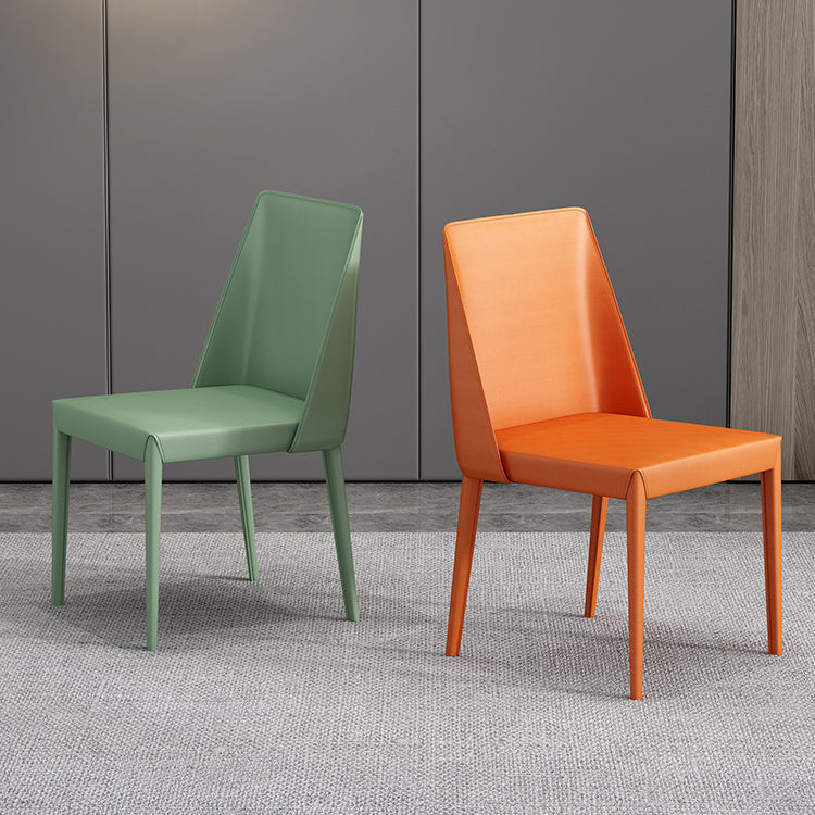 Modern Metal Dining Armless Chair Leather Dining Room Chairs for Restaurant Use