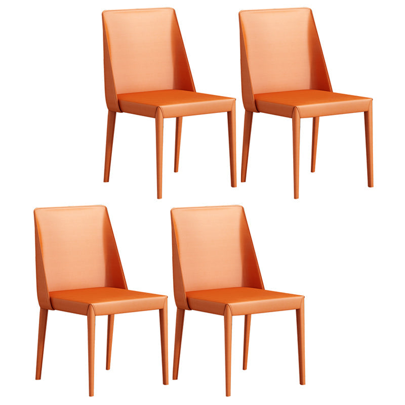 Modern Metal Dining Armless Chair Leather Dining Room Chairs for Restaurant Use
