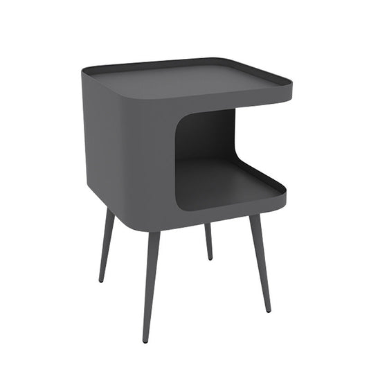 Tavolino superiore del vassoio quadrato di metà secolo 19,6 "Tallo 4 gambe di ferro alto con conservazione