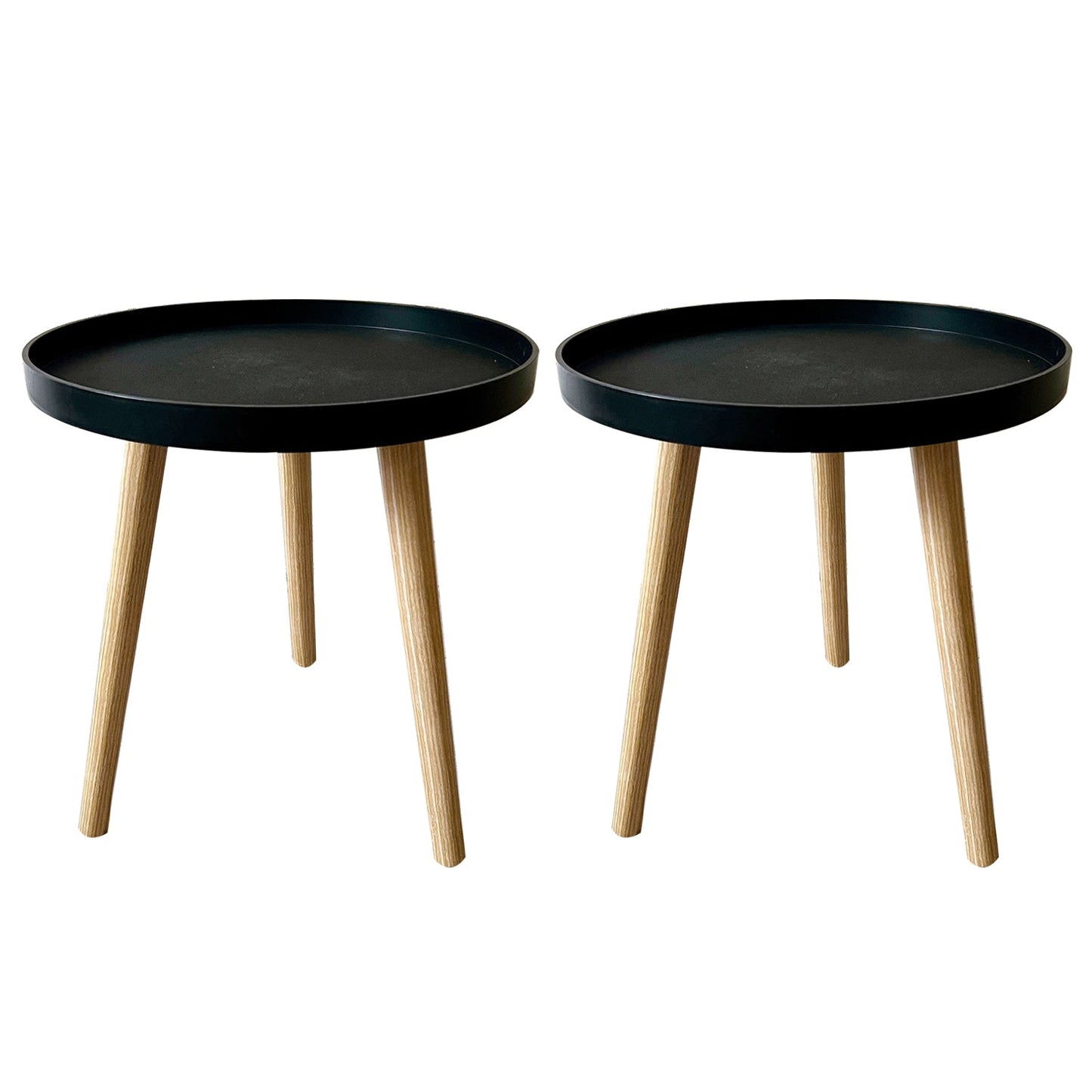 11.75 inch Wide Scandinavian Sofa Side Accent Table Tri Pin Round Side End Table