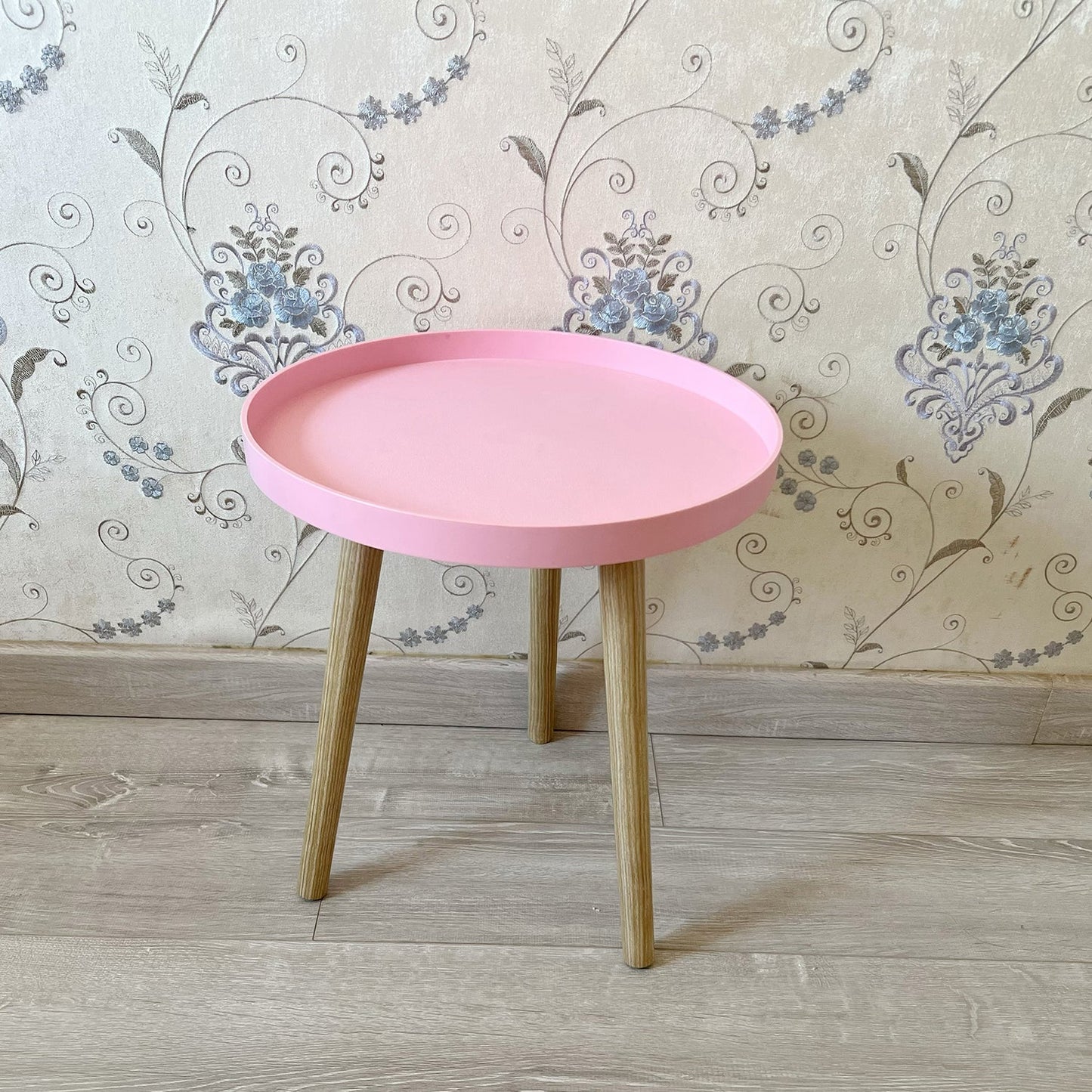 11.75 inch Wide Scandinavian Sofa Side Accent Table Tri Pin Round Side End Table