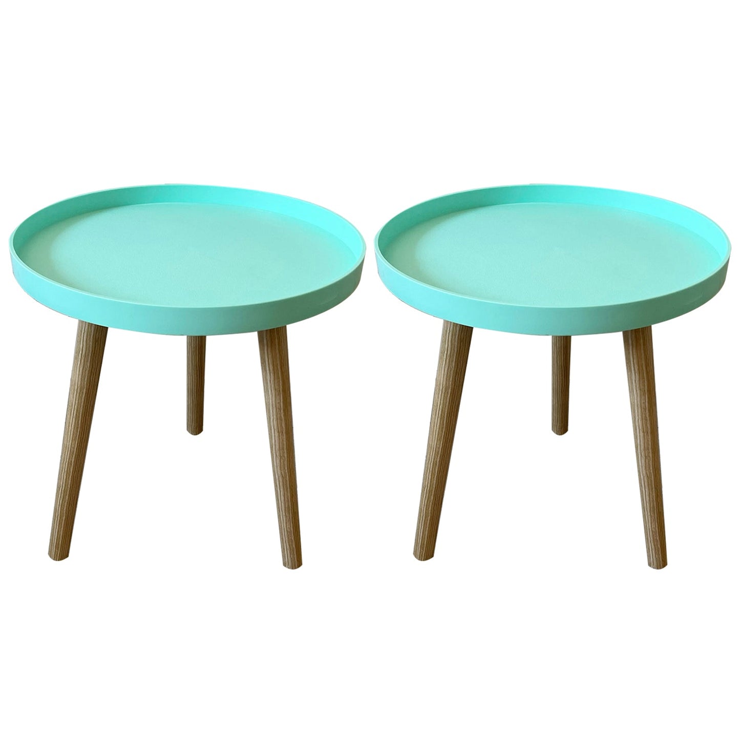 11.75 inch Wide Scandinavian Sofa Side Accent Table Tri Pin Round Side End Table