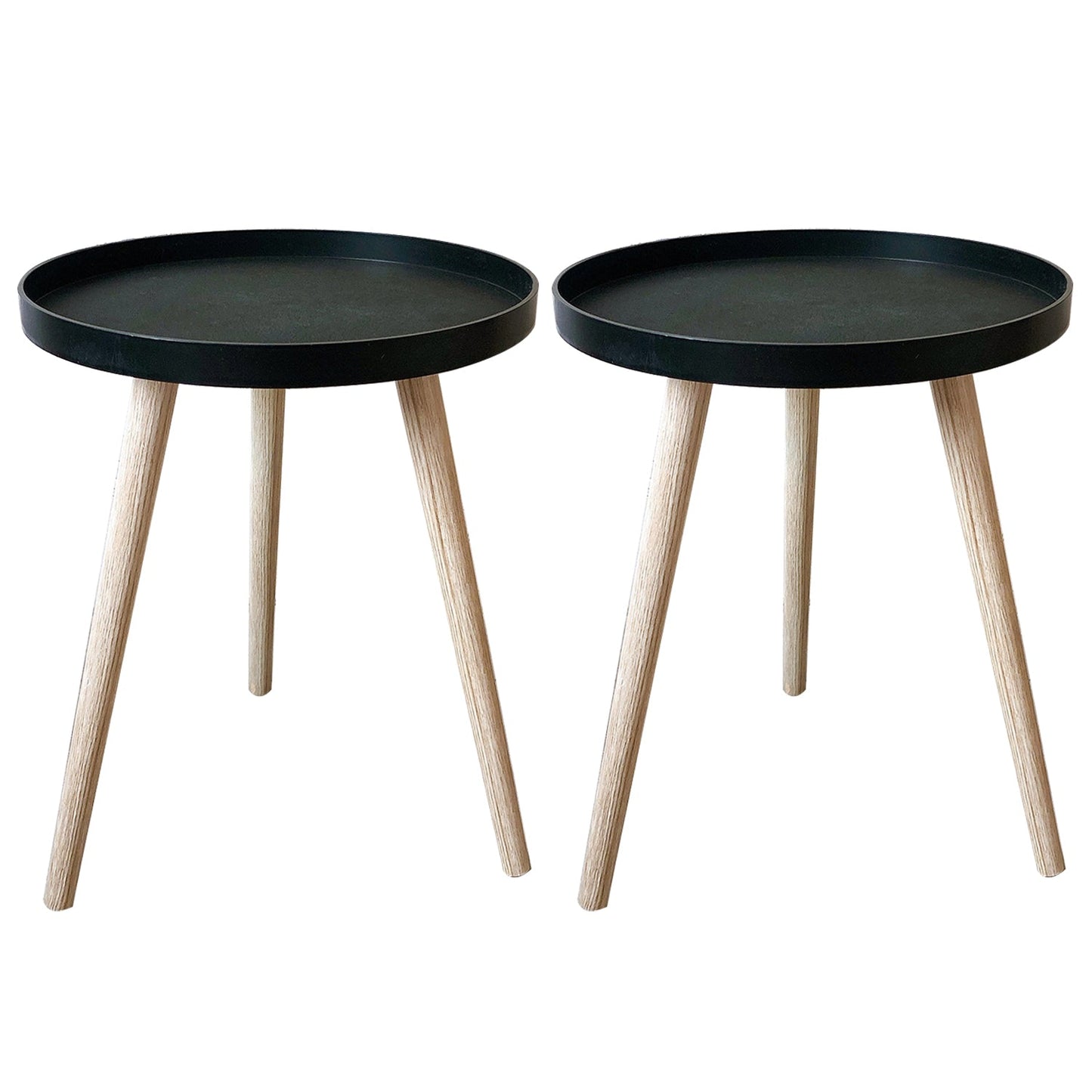 11.75 inch Wide Scandinavian Sofa Side Accent Table Tri Pin Round Side End Table