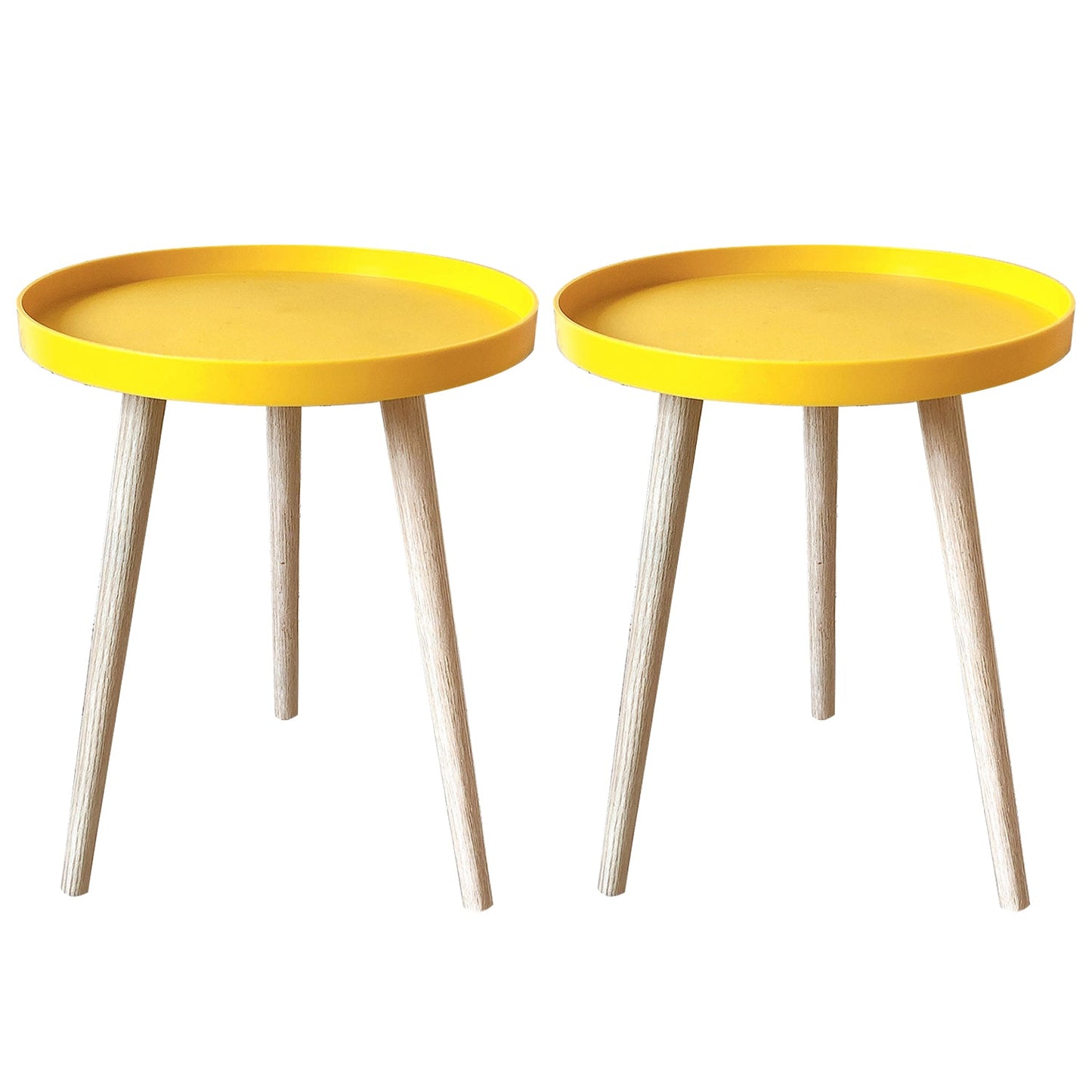 11.75 inch Wide Scandinavian Sofa Side Accent Table Tri Pin Round Side End Table