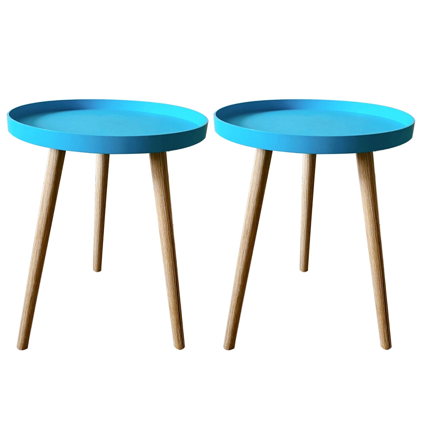 11.75 inch Wide Scandinavian Sofa Side Accent Table Tri Pin Round Side End Table