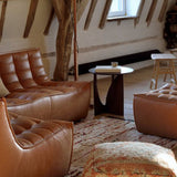 Round Abstract Base Design Solid Wood Table Board Nordic Style Side Table