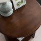 Nordic Style 3 Legs Base Design Round Solid Wood Table with Storage Shelf Side Table