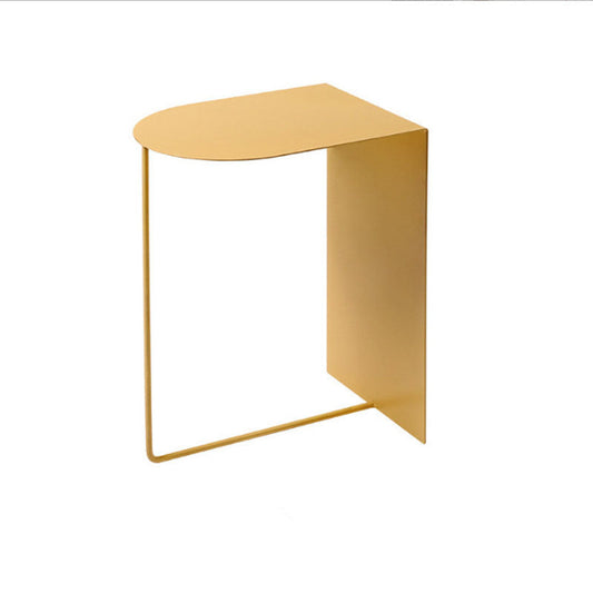 Tavolo laterale in metallo rotondo con base astratta in stile moderno medievale