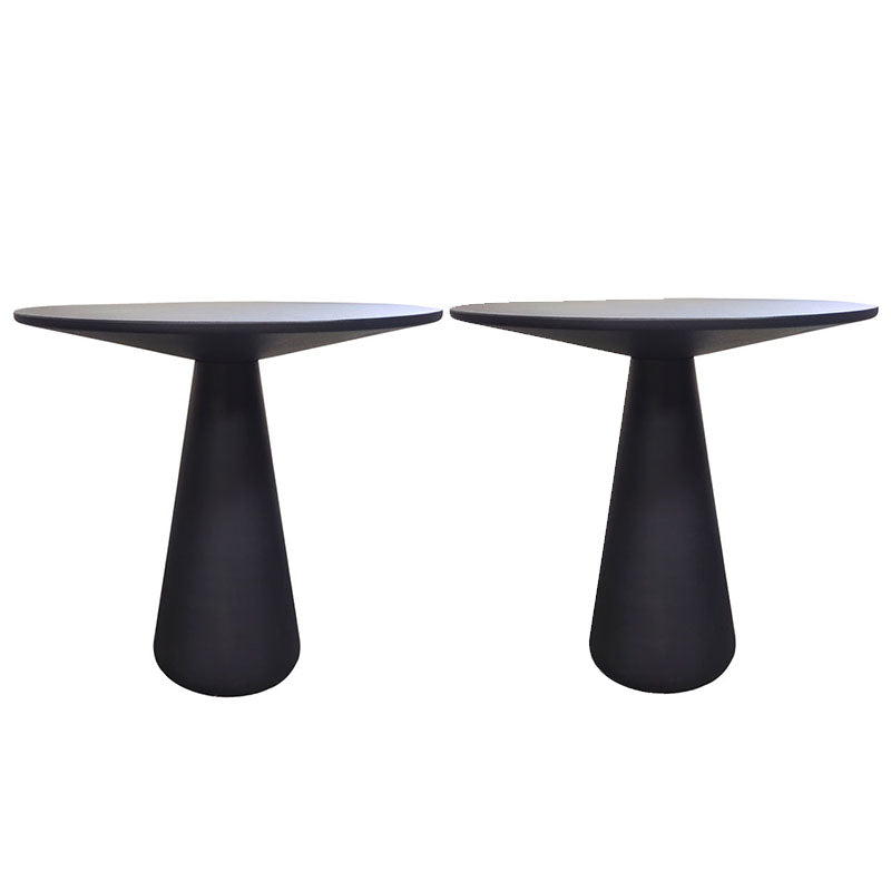 Mid-century Modern Style Pedestal Base Circular Top Metal Side Table Black 2 Clearhalo 'Coffee & Accent Tables' 'End & Side Tables' 'end_side_tables' 'furn' 'furn_end_side_tables' 'Furniture' 'Living Room Furniture' 5688391
