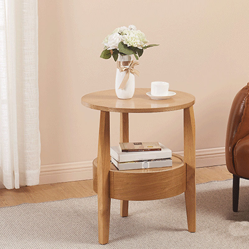 Traditional Round Wooden Top Side Table 3 Legs End Table with Storage Clearhalo 'Coffee & Accent Tables' 'End & Side Tables' 'end_side_tables' 'furn' 'furn_end_side_tables' 'Furniture' 'Living Room Furniture' 5688411