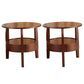 Traditional Round Wooden Top Side Table 3 Legs End Table with Storage 23.6"L x 23.6"W x 23.6"H Walnut 2 Clearhalo 'Coffee & Accent Tables' 'End & Side Tables' 'end_side_tables' 'furn' 'furn_end_side_tables' 'Furniture' 'Living Room Furniture' 5688422