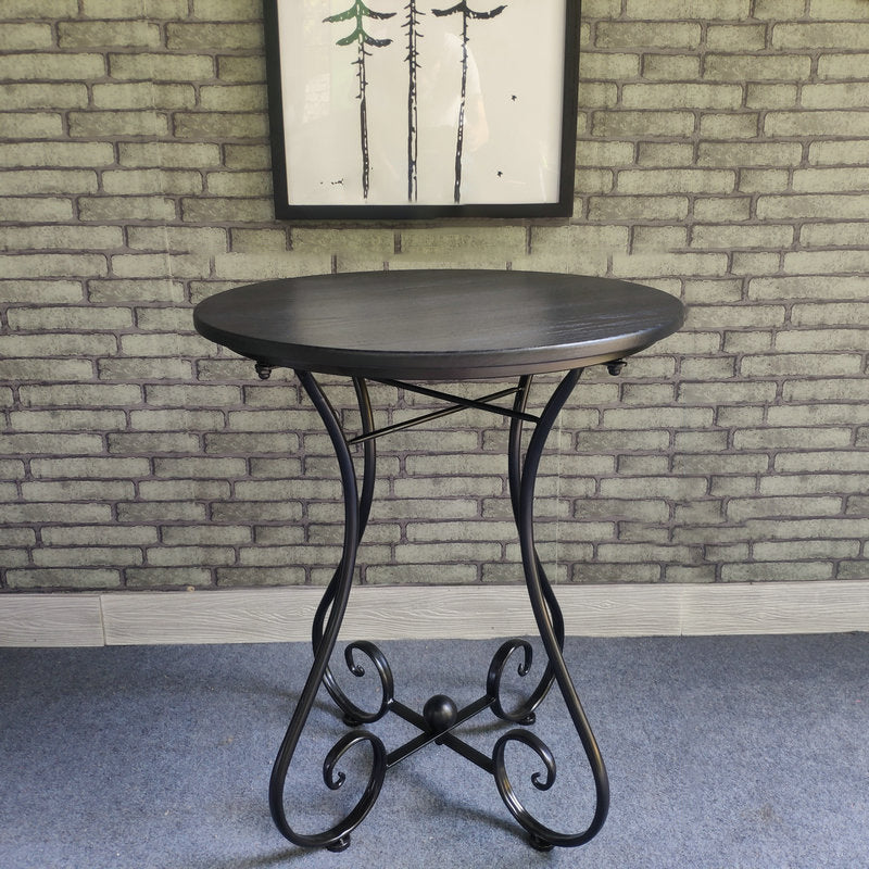 Contemporary Solid Wood End Table Metal Frame Gross Legs Sofa Side Accent Table Clearhalo 'Coffee & Accent Tables' 'End & Side Tables' 'end_side_tables' 'furn' 'furn_end_side_tables' 'Furniture' 'Living Room Furniture' 5688512