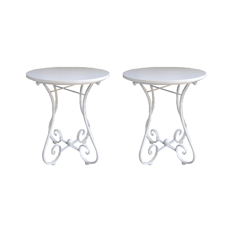 Contemporary Solid Wood End Table Metal Frame Gross Legs Sofa Side Accent Table White 2 Clearhalo 'Coffee & Accent Tables' 'End & Side Tables' 'end_side_tables' 'furn' 'furn_end_side_tables' 'Furniture' 'Living Room Furniture' 5688514