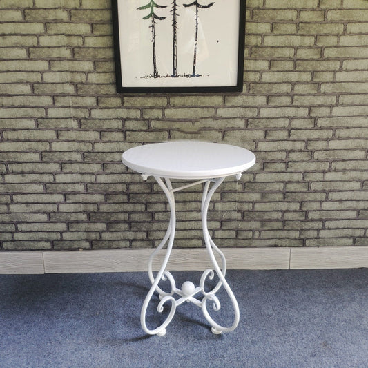 Contemporary Solid Wood End Table Metal Frame Gross Legs Sofa Side Accent Table Clearhalo 'Coffee & Accent Tables' 'End & Side Tables' 'end_side_tables' 'furn' 'furn_end_side_tables' 'Furniture' 'Living Room Furniture' 5688524