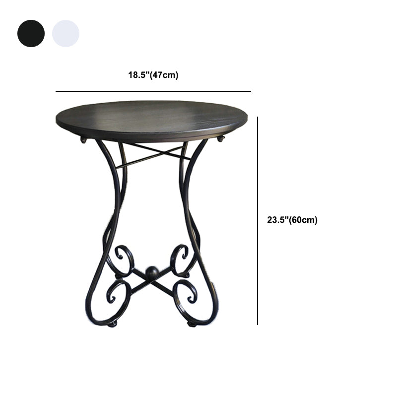 Contemporary Solid Wood End Table Metal Frame Gross Legs Sofa Side Accent Table Clearhalo 'Coffee & Accent Tables' 'End & Side Tables' 'end_side_tables' 'furn' 'furn_end_side_tables' 'Furniture' 'Living Room Furniture' 5688530