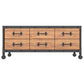 Industrial TV Media Stand with Drawers Brown and Black TV Stand Console