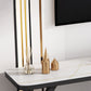 17,72"H tv-standaard moderne stijl witte tv-standaard console voor woonkamer