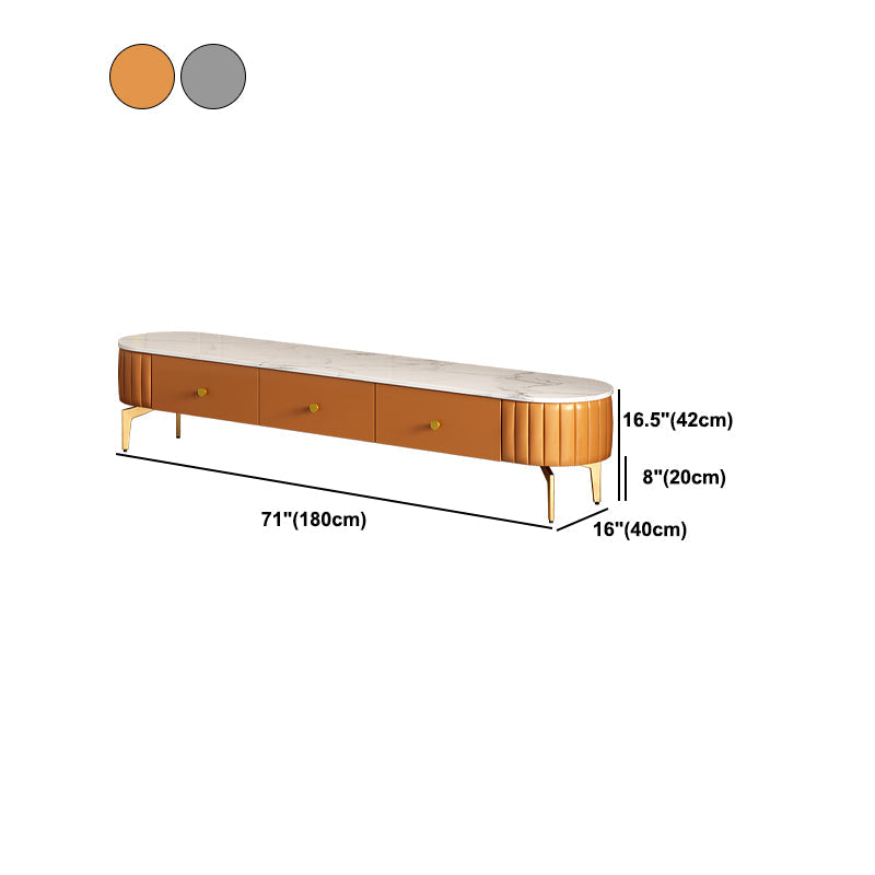Scandinavische tv -standaard steen ingesloten opslag tv -console met 3 laden