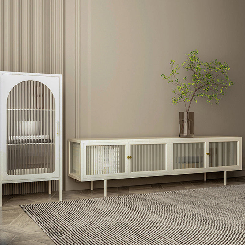 Home Metal TV Console Industrial Rectangle TV Cabinet with Glass Doors Clearhalo 'furn' 'furn_tv_stands_entertainment_centers' 'Furniture' 'Living Room Furniture' 'TV Stands & Entertainment Centers' 'TV Stands & Media Storage Furniture' 'tv_stands_entertainment_centers' 5688717