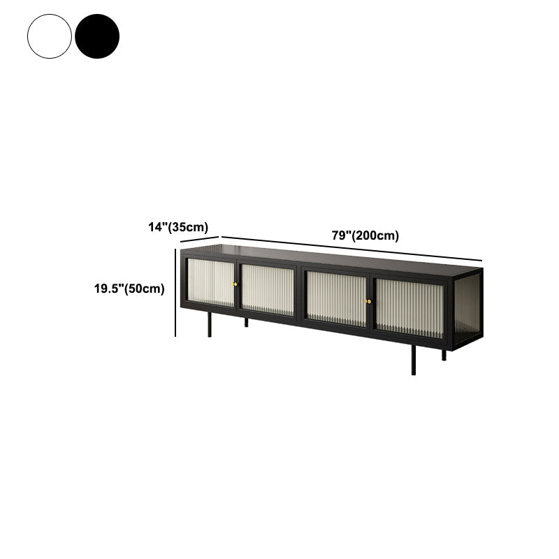 Home Metal TV Console Industrial Rectangle TV Cabinet with Glass Doors Clearhalo 'furn' 'furn_tv_stands_entertainment_centers' 'Furniture' 'Living Room Furniture' 'TV Stands & Entertainment Centers' 'TV Stands & Media Storage Furniture' 'tv_stands_entertainment_centers' 5688720