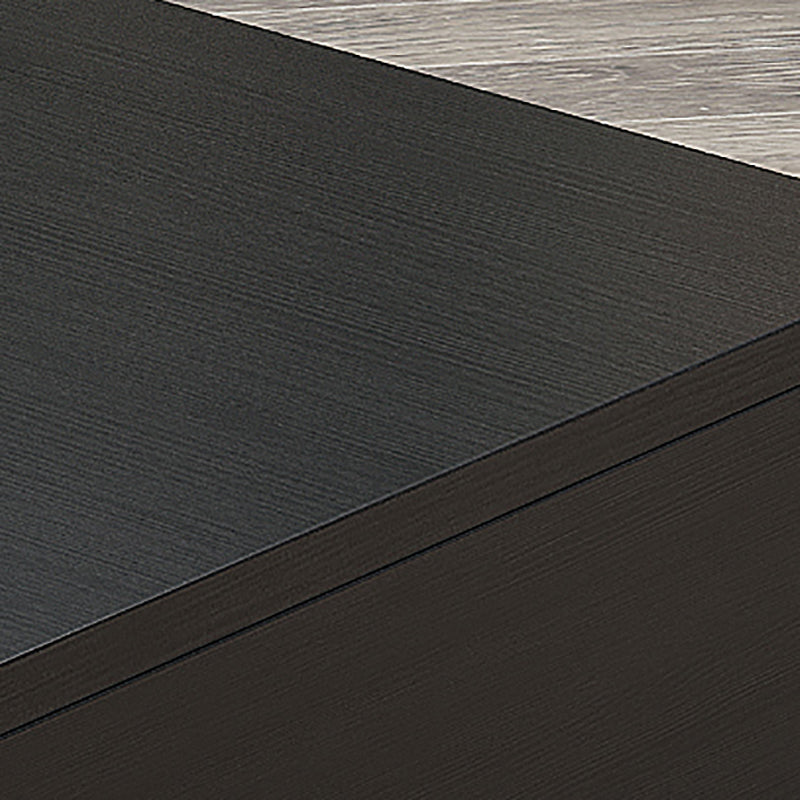 Mueble para TV Glam negro, mueble para TV de madera de ingeniería con patas de acero inoxidable