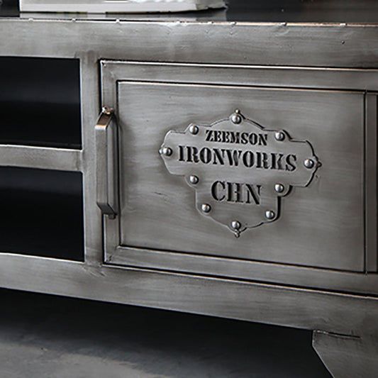 Console TV in stile industriale da 15,75 "W TV con 2 porte per soggiorno