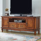 Meuble TV domestique en bois massif, meuble TV traditionnel avec pieds en bois évasés