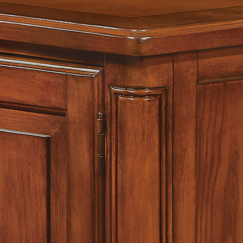 Meuble TV domestique en bois massif, meuble TV traditionnel avec pieds en bois évasés