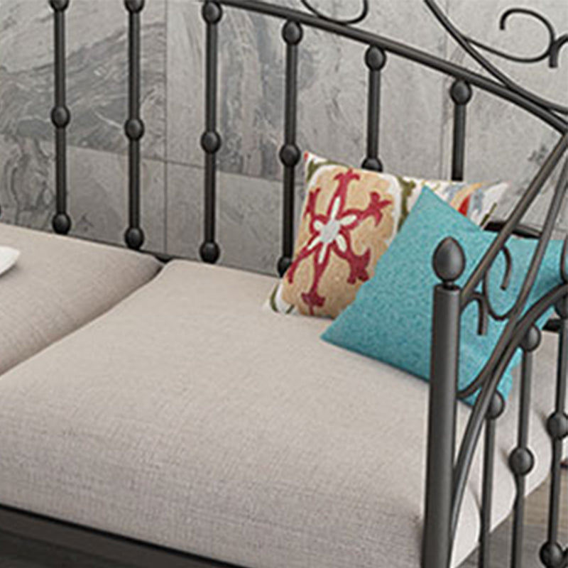 Luxurious Open-Frame Bed 45.28-inch High Metal Child's Bed with Headboard