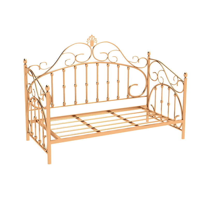 Luxurious Open-Frame Bed 45.28-inch High Metal Child's Bed with Headboard