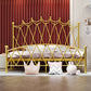 Glam Metal Arched Standard Bed with Open-Frame Headboard, Mattress Not Included