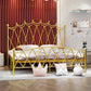 Glam Metal Arched Standard Bed with Open-Frame Headboard, Mattress Not Included
