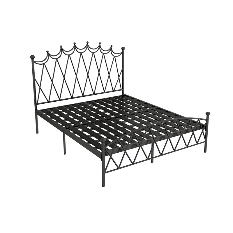 Glam Metal Arched Standard Bed with Open-Frame Headboard, Mattress Not Included