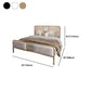 Glam Metallic Open-Frame Bed with Fabric Upholstered Headboard Clearhalo 'Bedroom Furniture' 'Beds' 'furn' 'furn_beds' 'Furniture' 5688866