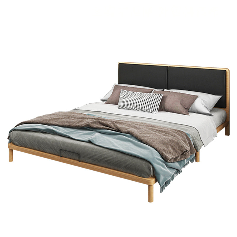 Contemporary Panel Wood Standard Bed with Rectangular Headboard Queen Black Single Bed Clearhalo 'Bedroom Furniture' 'Beds' 'furn' 'furn_beds' 'Furniture' 5688870