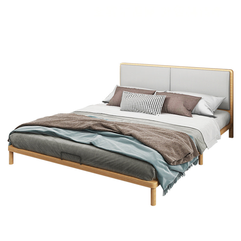 Contemporary Panel Wood Standard Bed with Rectangular Headboard Queen Grey Single Bed Clearhalo 'Bedroom Furniture' 'Beds' 'furn' 'furn_beds' 'Furniture' 5688871