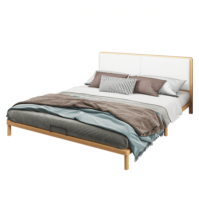 Contemporary Panel Wood Standard Bed with Rectangular Headboard Queen White Single Bed Clearhalo 'Bedroom Furniture' 'Beds' 'furn' 'furn_beds' 'Furniture' 5688873