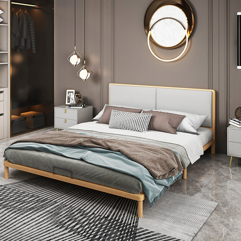 Contemporary Panel Wood Standard Bed with Rectangular Headboard California King Grey Single Bed Clearhalo 'Bedroom Furniture' 'Beds' 'furn' 'furn_beds' 'Furniture' 5688879