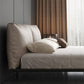 Modern Style Upholstered Headboard Free Leather White Suspension Bed