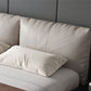 Modern Style Upholstered Headboard Free Leather White Suspension Bed