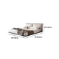 Modern Style Upholstered Headboard Free Leather White Suspension Bed