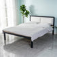 Contemporary Slat Metal Standard Bed with Rectangular Headboard