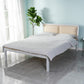 Contemporary Slat Metal Standard Bed with Rectangular Headboard