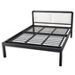 Contemporary Slat Metal Standard Bed with Rectangular Headboard