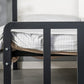 Contemporary Slat Metal Standard Bed with Rectangular Headboard