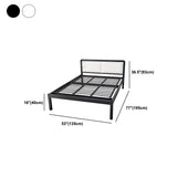 Contemporary Slat Metal Standard Bed with Rectangular Headboard