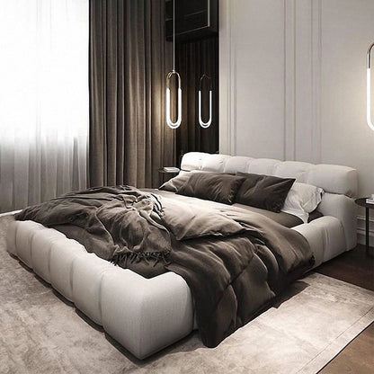 Modern Style Upholstered Headboard Mimics Leather/cotton Bed