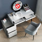 Contemporary Vanity with Padded Stool Engineered Wood Dresser in Glossy Finish