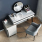 Contemporary Vanity with Padded Stool Engineered Wood Dresser in Glossy Finish
