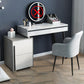 Contemporary Vanity with Padded Stool Engineered Wood Dresser in Glossy Finish